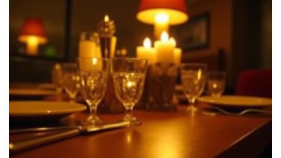 真鍮の装飾品と間接照明が織りなす温かい雰囲気